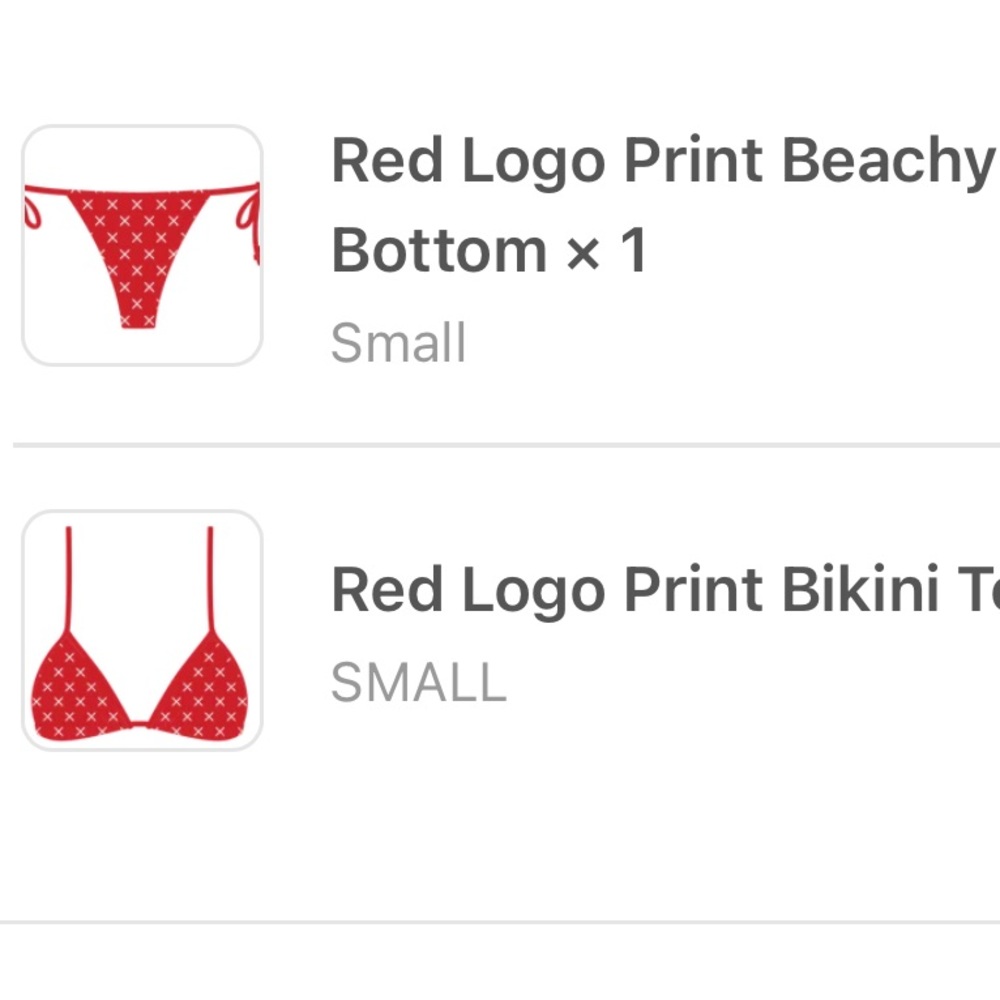 Boutine LA - SET Red X Logo Print Bikini Top & Bottom